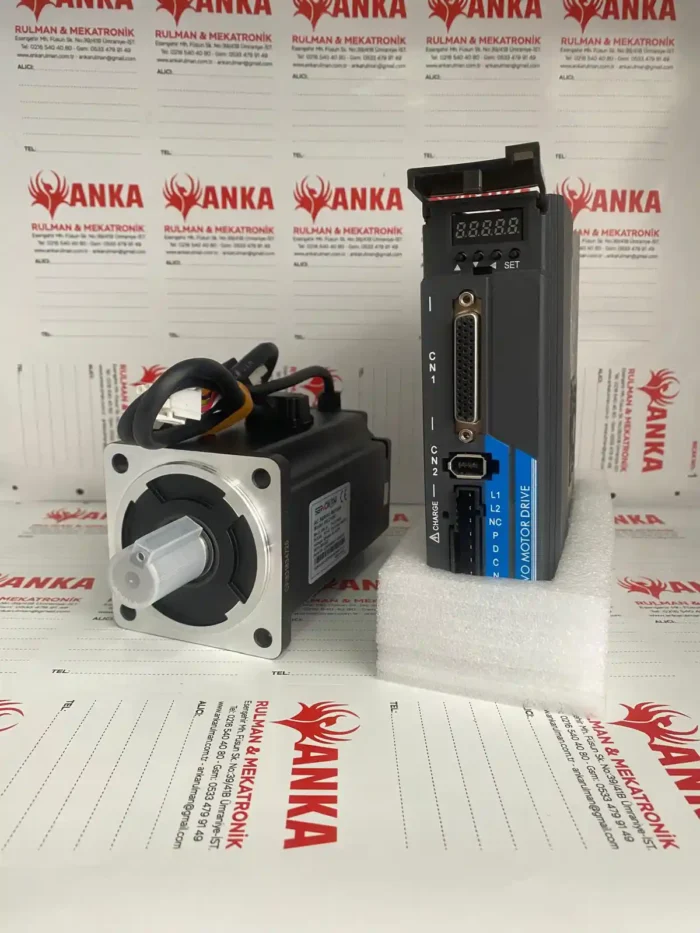 1 kW Absolute  Frenli Servo Motor Takım Sürücü + Kablo