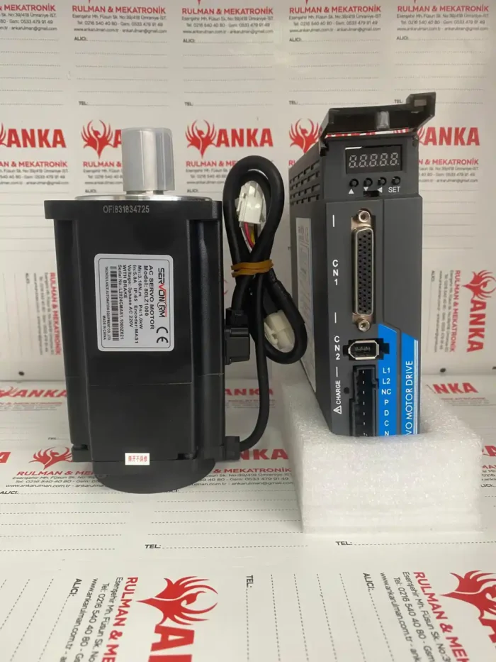 1 kW Absolute  Frenli Servo Motor Takım Sürücü + Kablo - Görsel 2